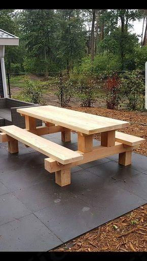 Kursi Outdoor, Diy Picnic Table, Picnic Table Plans, Garden Furniture Design, Outdoor Garden Bench, Outside Furniture, Wood Garden, Outdoor Furniture Plans, Diy Garden Furniture