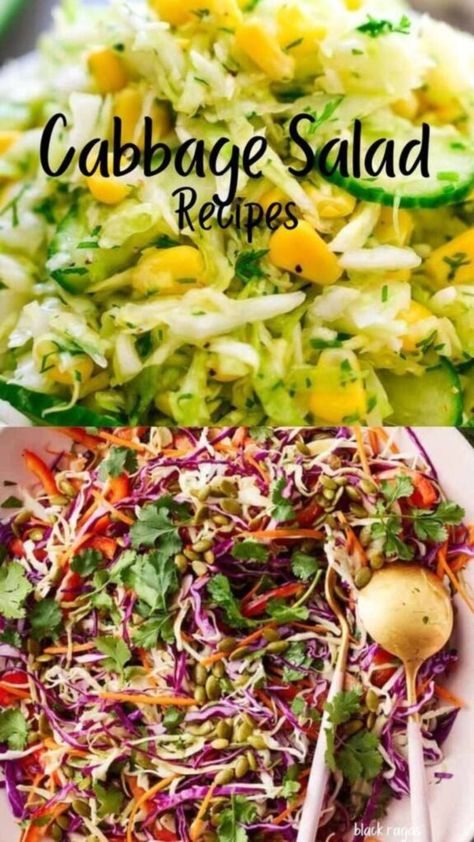 10 Best Cabbage Salad Recipes - Black Ragas Cabbage Salad Recipes Healthy, Best Cabbage Salad Recipe, Broccoli Salad Recipe Healthy, Cabbage Salads, Salad With Cabbage, Asian Cabbage Salad, Asian Cabbage, Salad With Corn, Cabbage Recipes Healthy