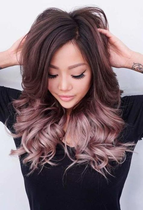 Dark Ombre Hair, Gold Ideas, Rambut Brunette, Gold Hair Colors, Ombre Purple, Hair Color Rose Gold, Cute Hair Colors, Ombre Hair Blonde, Hair Ombre