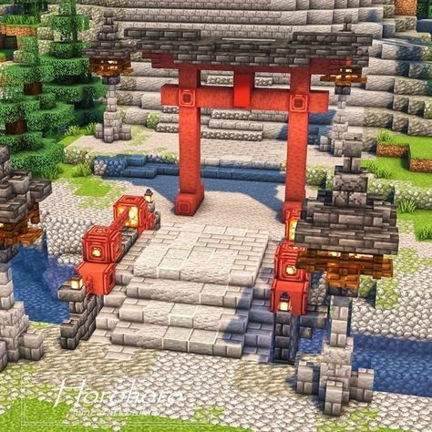 Tori Gate Minecraft, Minecraft Shrine, Japanese Minecraft Builds, Minecraft Japanese House, Roast People, Japanese Torii, Minecraft Structures, Minecraft House Plans, Bangunan Minecraft