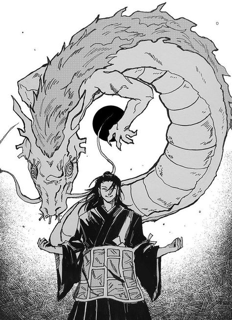 Jjk Outro Art, Getou Dragon, Teen Getou Suguru, Jjk Drawing Ideas, Getou Suguru Drawing, Jjk Manga Art, Getou Suguru Wallpapers, Getou Suguru Manga, Getou Fanart