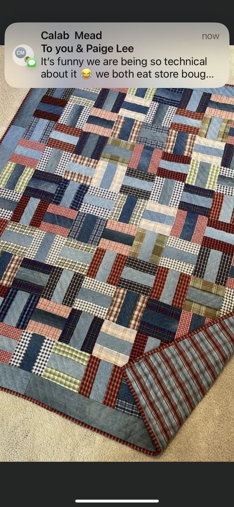 Plaid Patchwork Quilt, Plaid Shirt Quilt, Mens Shirt Quilts Ideas, Plaid Flannel Quilt Patterns, Men’s Dress Shirt Quilt, Memory Quilts From Clothes Men Patterns, Mens Shirt Quilt, Plaid Quilt Ideas, Homespun Quilts