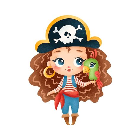 Cartoon Pirate Ship, Pirate Illustration, Octopus Coloring Page, Pirate Cartoon, Pirate Coloring Pages, Girl Pirates, Pirate Girl, Fish Coloring Page, Halloween Owl