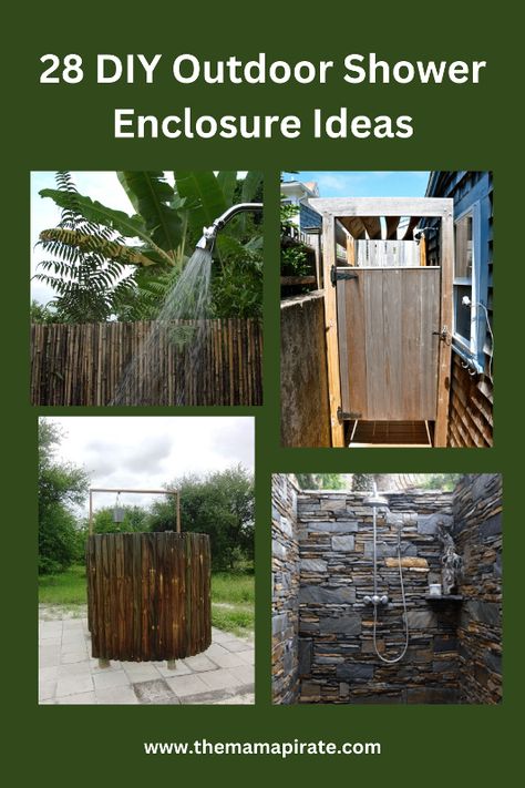 Outdoor Shower Enclosure Ideas Outdoor Camp Shower Ideas, Cheap Outdoor Shower Ideas, Outside Showers Diy, Diy Outdoor Shower Enclosure, Outdoor Shower Ideas Backyards, Outdoor Shower Ideas Private, Outdoor Pool Shower Ideas, Rustic Outdoor Shower Ideas, Shower Enclosure Ideas