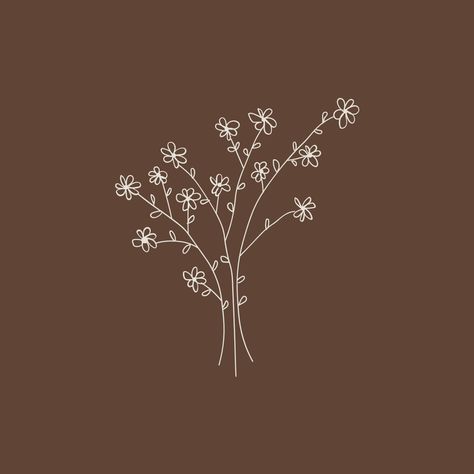 Phone Widget, Pinterest Widget, Light Grunge, Flower Line Art, Flower App, Brown Image, Widget Design, Flower Icons, Brown Flower