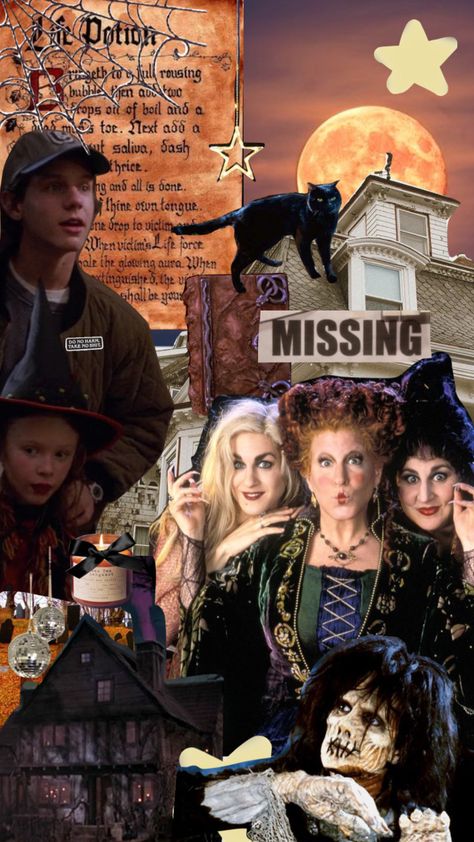 Hocus Pocus Collage, Thackeray Binx Hocus Pocus, It’s Just A Bunch Of Hocus Pocus, Sanderson Sisters Wallpaper, Fall Wallpaper Hocus Pocus, Hocus Pocus Lockscreen, Halloween Wallpaper Hocus Pocus, Hocus Pocus Wallpaper Aesthetic, Hocus Pocus Aesthetic Wallpaper