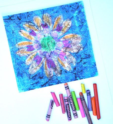 Art with Kids: Batiks on Paper with Crayons Crayon Batik On Paper, Batik On Paper, Crayon Batik, Weekly Rhythm, Crayon Activities, Batik Diy, Rhythm Art, Entertaining Kids, Batik Ideas