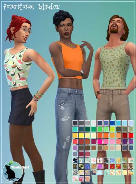 Functional Binder Sims Four Cc, Chest Binder, The Sims 4 Maxis Match, Sims Characters Ideas, Male Sims, Sims 4 Studio, Die Sims 4, Sims Characters, Sims 4 Cc And Mods