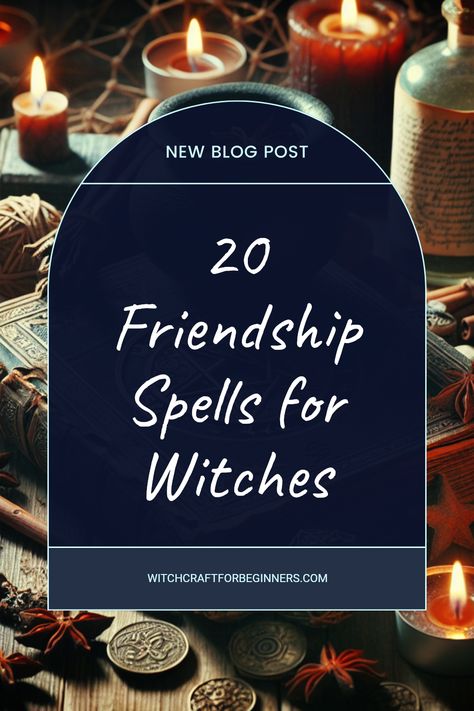 Building strong friendships and a sense of community is achievable with these 20 friendship spells tailored for beginners in witchcraft. Each spell offers simple steps and ingredients to help you attract new friends into your life or strengthen existing bonds. Discover the magical potential of rituals that promote goodwill, shared connections, and empathy. No prior experience is required, and you’ll find detailed explanations for each spell, making them accessible for any novice witch. Start creating lasting bonds today! Spell For Friends, Attract Friends Spell, Spell For Friendship, Friendship Spell Jar, Friend Spell, Novice Witch, Friendship Spell, Witchcraft Movie, Witchcraft Shop