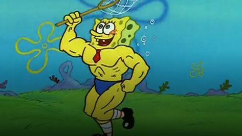 Buff Spongebob, Spongebob Frames, Broken Leg, Art Drawings, Halloween, Drawings, Quick Saves, Art