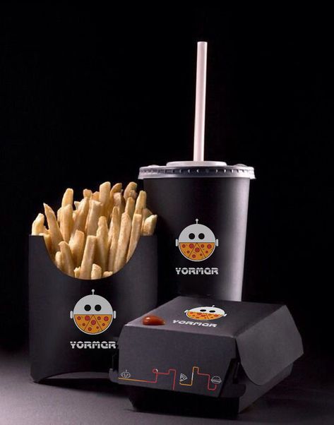 Fastfood Logo Design Brand Identity, Burger Packaging Ideas, Burger Box Design, Mini Cafeteria, Burger Packaging, Hamburger Box, Black Burger, Food Counter, Takeaway Packaging