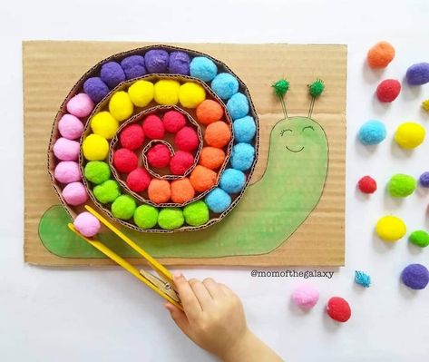 Montessori Diy, Rainbow House, Fine Motor Activities For Kids, Baby Learning Activities, Hand Crafts For Kids, Autumn Crafts, Learning Ideas, Toddler Art, Montessori Materials