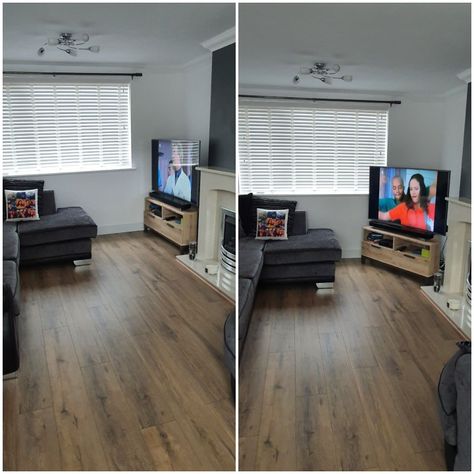 Unsure to have my unit in the corner at an angle and tv on the stand or unit against the wall and TV mounted at an angle.... HELP!! Tv Mounted, Corner Window, The Stand, In The Corner, Corner Unit, The Wall, Room Ideas, Home Appliances, The Unit