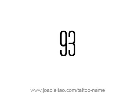 Tattoo Design Number Ninety Three 93 Tattoo Number, 93 Tattoo, Tattoo Font Styles, Tattoos With Names, Number Tattoo Fonts, Fonts For Logos, Top Free Fonts, Bold Script Font, Number Tattoo