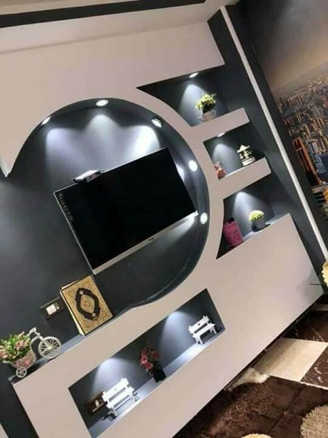 Down Ceiling Design, Wall Unit Designs, Tv Unit Furniture Design, Modern Tv Wall Units, House Wall Design, Interior Ceiling Design, Tv Stand Designs, Tv Stand Decor, Tv Unit Interior Design