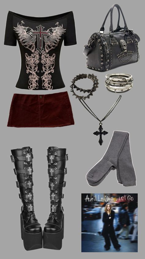 #alternative #emo #grungeoutfits #piercetheveil #fallinginreverse #goth #numetal #fashioninspo Numetal Fashion, Outfit Collage Aesthetic, Rock Star Outfit, Aesthetic Goth, Falling In Reverse, Outfit Collage, Y2k Outfits, Pierce The Veil