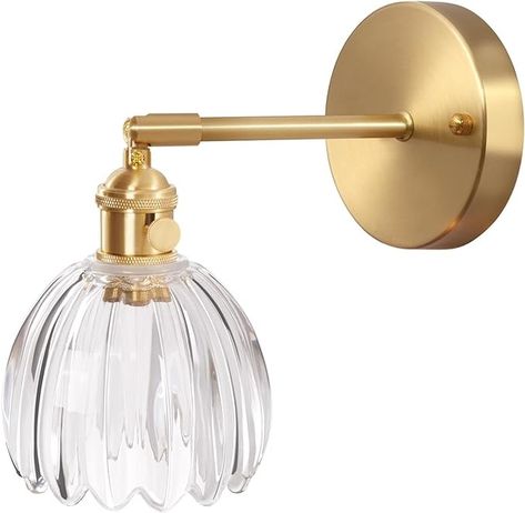 Shenmoyl Vintage Wall Sconces with Green Tulip Glass Lampshade 180 Degree Adjustable Brass Sconces Modern Wall Lighting Fixture with Switch for Bedside Bedroom Doorway - Amazon.com Modern Wall Lighting, Wall Light With Switch, Brass Sconces, Candle Warmer Lamp, Vintage Wall Sconces, Glass Lampshade, Candle Wall Sconces, Modern Sconces, Retro Lighting