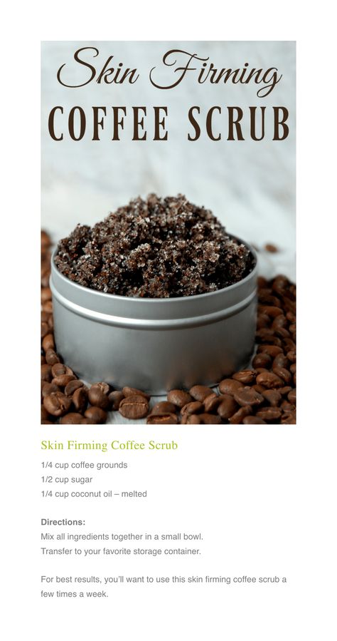 Diy Skin Firming Cream, Recipe For Body Scrub, Diy Self Care Products, Body Scrubs Recipes, Coffee Body Scrub Recipe, Coffee Body Scrub Diy, Body Scrub Homemade, Coffee Skin Care, Diy Salt Scrub Recipe