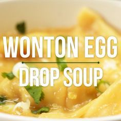 Egg Drop Wonton Soup Recipe, Eggdrop Soup Recipe, Egg Drop Ideas, Soup Recipes Asian, Soup Chinese, Wonton Soup Recipe, Asian Soups, Healthy Calories, Broccoli Cheddar Soup Recipe