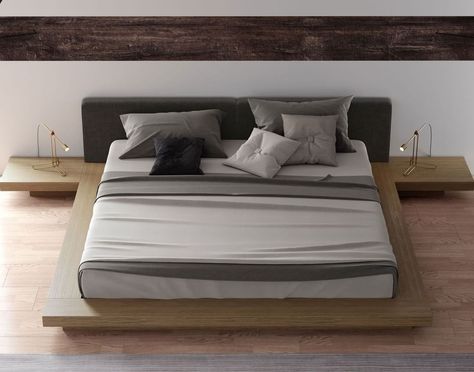 With a lineage steeped in traditional Japanese design, the Worth Bed is elegant, minimalist, and low profile in stature. Seen here in a crisp Latte Walnut veneer, the unique dimensions of the Worth's frame honor its origins while instilling a modern aesthetic all its own.  #modloft #modernfurniture #furnitureporn #bed #bedroom #headboard #tablelamp #nightstand #furnituredesign #design #interiordesign #furniturelovers #productdesign #icff #homedecor #homedesign #instahome #modern #bedroomdesig... Japanese Platform Bed, Platform Bed Designs, Cama Queen Size, Black Bed Linen, Diy Platform Bed, Minimalist Bed, Cal King Bedding, Bed Platform, Modern Platform Bed