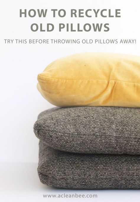 How To Wash Throw Pillows, Dresser Alternative, Recycled Pillows, Narrow Laundry, Sustainable Diy, Small Pet Bed, How To Recycle, Energy Saving Tips, Old Beds