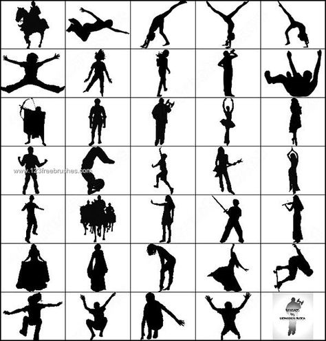 People Figures Silhouettes Photoshop Brushes - https://is.gd/EPDXqT Silhouettes Fashion, Brush Photoshop, Bird Silhouettes, Dog Silhouettes, Soldier Silhouette, Dance Silhouette, People Design, Photoshop Brushes Free, Free Brushes