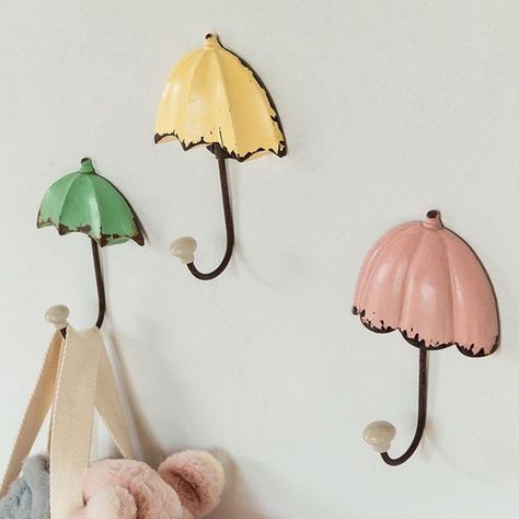 Cute Stationary School Supplies, Colorful Umbrellas, Decorative Wall Hooks, Home Decor Hooks, Entryway Kitchen, Stationary School, Cute Stationary, Blue Pottery, Towel Hooks