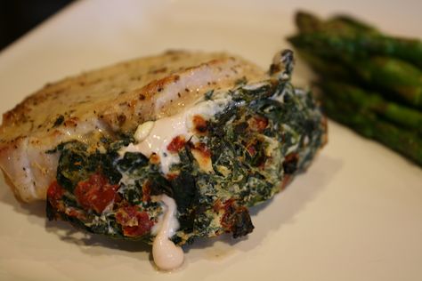 Pork Chops Stuffed with Feta and Spinach Feta Pork Chops, Pork Chops And Spinach Recipe, Spinach Stuffed Pork Chops, Sauteed Tomatoes, Stuffed Pork Chops, Greek Foods, Spinach Recipe, Stuffed Pork, Pork Loin Recipes