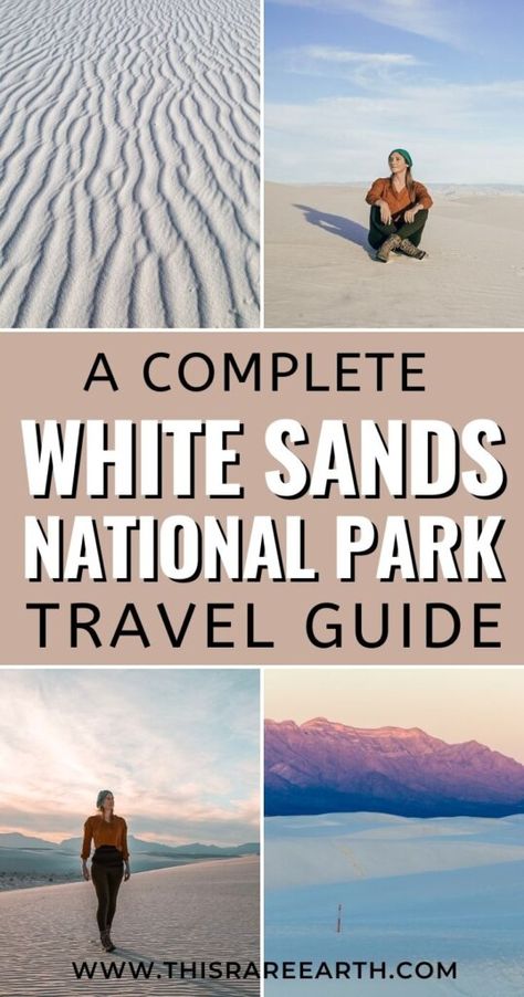 New Mexico National Parks, New Mexico Travel, Arizona And New Mexico Road Trip, White Sands National Park, White Sand National Park, Hikes In New Mexico, New Mexico Road Trip Map, White Sand Desert New Mexico, White Sand Dunes New Mexico