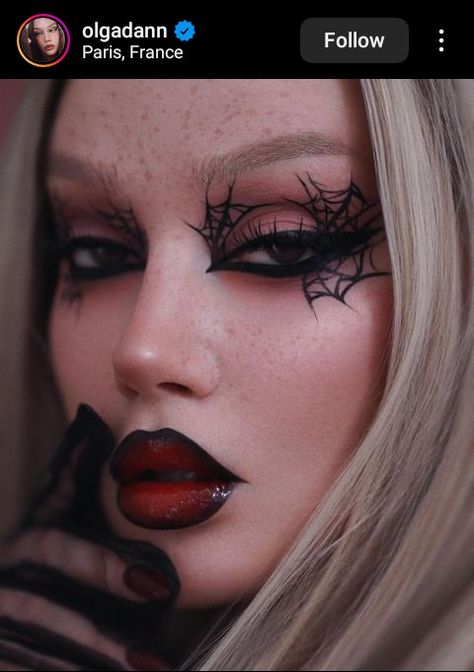 Eyes Halloween Makeup, Spider Makeup, Goth Eye Makeup, Eyes Halloween, Vampire Makeup, Creepy Halloween Makeup, Halloween Eye Makeup, Graphic Makeup, Halloween Makeup Inspiration