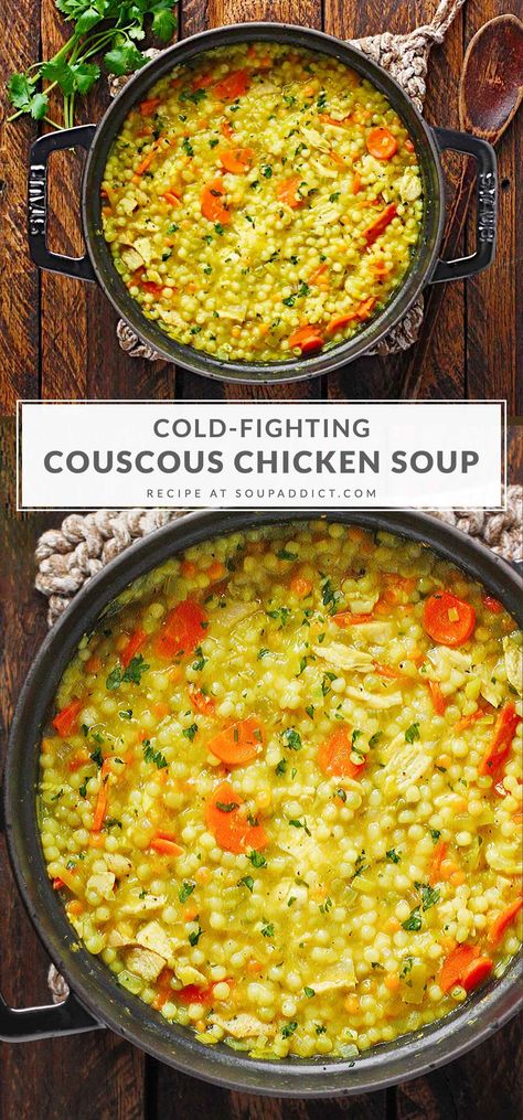 Soup Good For Digestion, Easy Feel Better Soup, Gut Health Chicken Soup, Immune Chicken Soup, Tummy Healing Soup, Soup Recipes For Cough, Immune Support Soup, Coucous Chicken Soup, Best Dinner When You're Sick