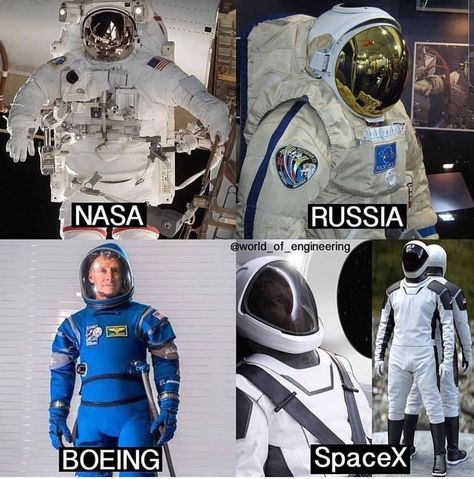 SpaceX Daily on Instagram: “Which one would you like to wear if you were to go to space? Choose wisely, as not all of them are meant for space walks 😉 Credit @spacex…” Fallout 1, Space Research, Nasa Rocket, Astronaut Suit, Mechanical Animals, Space Suits, Cosmos Space, Space Mission, Space X