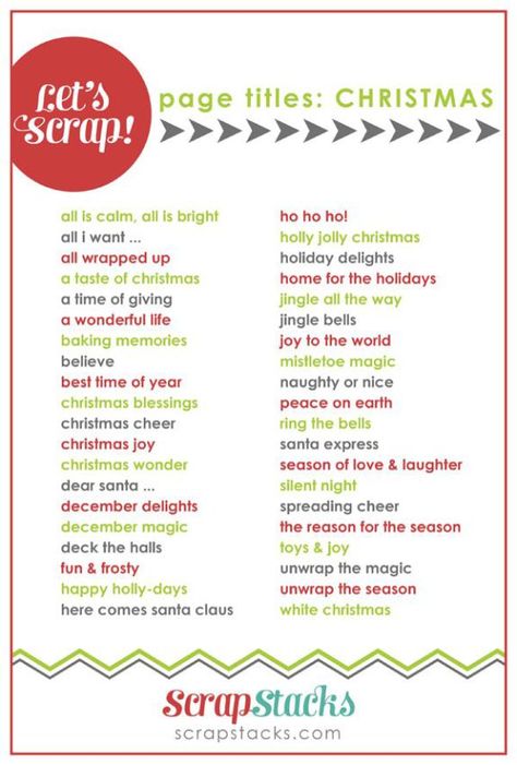 40 Christmas Scrapbooking Page Titles – Scrap Booking Page Title Ideas, Scrapbook Sayings, Scrapbooking Quotes, Scrapbooking Titles, Scrapbooking Tips, Winter Scrapbooking, Scrapbook Christmas, Scrapbook Journaling, Christmas Scrapbook Pages