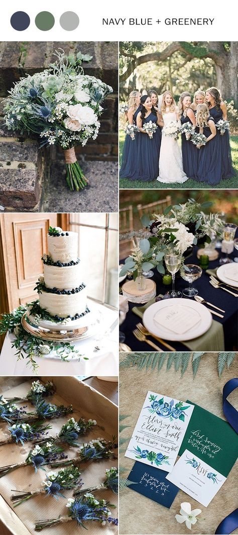 Wedding Themes Spring, Wedding Color Trends, Wedding Color Ideas, Green Wedding Colors, Blue Themed Wedding, Wedding Color Inspiration, Wedding Colors Blue, Color Wedding, Wedding Theme Colors