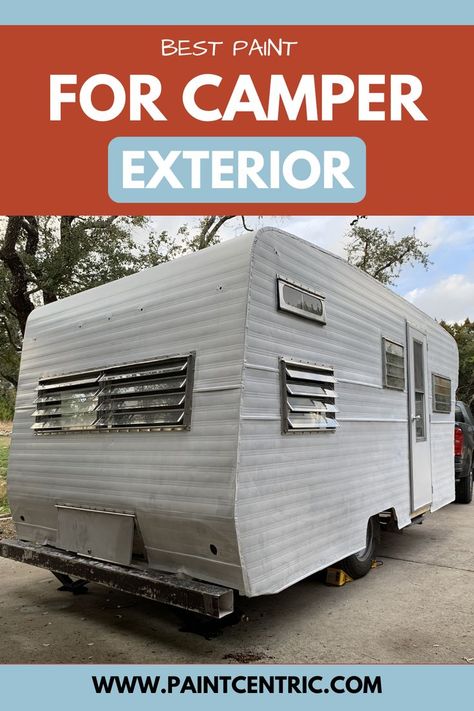 Best paint for camper exterior Painting A Camper Exterior, Camper Exterior Paint, Rv Exterior Paint, Camper Exterior, Rv Exterior, Rv Travel Trailers, Best Paint, Trailer Remodel, Exterior Paint Colors