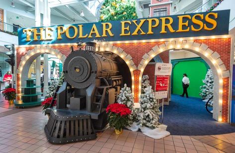 The Polar Express set pulls in at MainPlace Mall for holidays https://www.ocregister.com/2020/11/24/the-polar-express-set-pulls-in-at-mainplace-mall-for-holidays/ Polar Express Christmas Party, Polar Express Theme, Polar Express Party, Ward Christmas Party, Polar Express Train, The Polar Express, Photo Opportunity, Kids Deco, Santa Photos