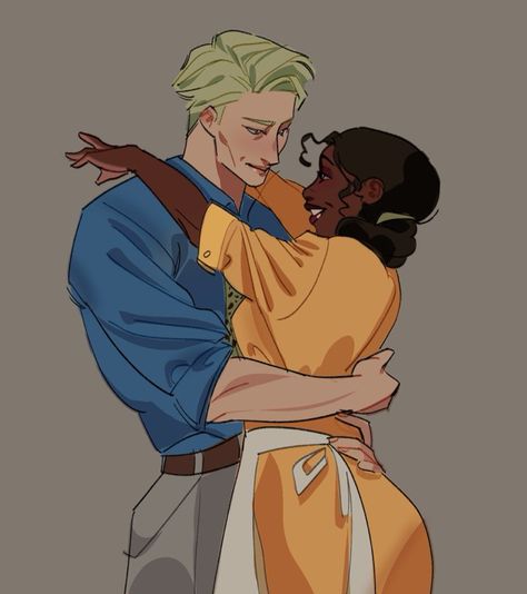 Ship Poses Reference Spicy, Tiana And Nanami, Twin Ocs Art, Tiana X Nanami, Poc Male Oc, Nanami And Tiana, Nanami X Tiana Fanart, Jjk X Disney, Interracial Matching Icons Anime