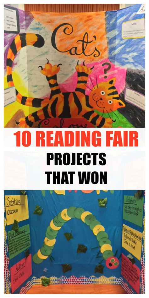 10 elementary reading fair projects that won our school reading fair. These reading fair boards can give you some ideas for reading fair projects. Literacy Fair Projects Ideas, Reading Project Ideas, Book Project Ideas Elementary, Creative Book Report Ideas Elementary, Literature Fair Projects Ideas, Book Projects Elementary, Book Report Projects Elementary, English Fair Ideas, Book Report Poster Ideas