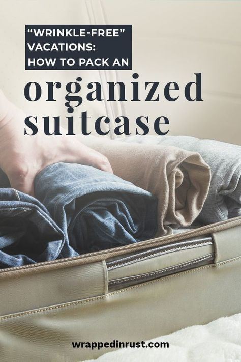 “Wrinkle-Free” Vacations: How to Pack an Organized Suitcase Organized Suitcase, Pack A Suitcase, Suitcase Organization, Wrinkled Clothes, Packing Hacks Clothes, Camping Organization, Suitcase Packing, Free Vacations, Sustainable Travel