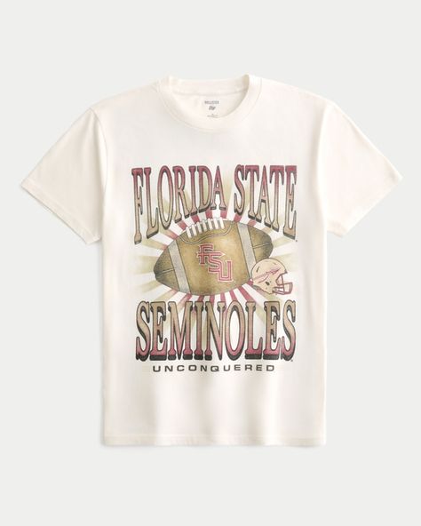 Men's Relaxed Florida State Seminoles Graphic Tee | Men's Tops | HollisterCo.com Game Day Looks, Usc Trojans, Florida State Seminoles, Top Graphic Tees, Florida State, Mens Graphic Tee, Graphic Tees Women, Hollister, Womens Tees