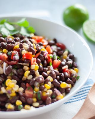 Cilantro Lime Black Bean Salad - Macrostax Summer Barbeque, Cilantro Dressing, Blackened Salmon, Protein Salad, Salad Toppers, Black Bean Salad, Healthy Side, Canned Corn, Frozen Corn