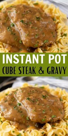 Steak And Gravy Instant Pot, Cubed Steak And Gravy, Steak Gravy, Cube Steak And Gravy, Steak And Gravy, Cubed Steak, Cube Steak Recipes, Instant Pot Pasta Recipe, Recipes Pork