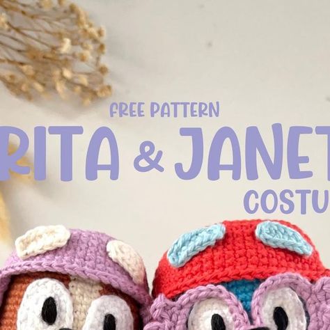 SAMIgurumis - Lilian on Instagram: "🎁 FREE PATTERN GRANNIES costumes 🧡💙 Hi! I want to give you these gifts in gratitude for all the love you give to Bingo and Bluey 💜 I hope you enjoy crocheting Rita and Janet's costumes, these cute grannies that make us laugh a lot 🤭. ✨Don't forget to tag me when you use these patterns 😉 Hugs, Lilian 💜 #bluey #bingo #blueyamigurumi #bingoamigurumi #blueycrochet #bingocrochet #freepattern #amigurumifreepattern #crochetfreepattern" Bingo And Bluey, Bingo Patterns, Crochet Unicorn Pattern, Crochet Costumes, Crochet Game, Granny Pattern, Bluey Bingo, Crochet Ball, Easy Crochet Animals