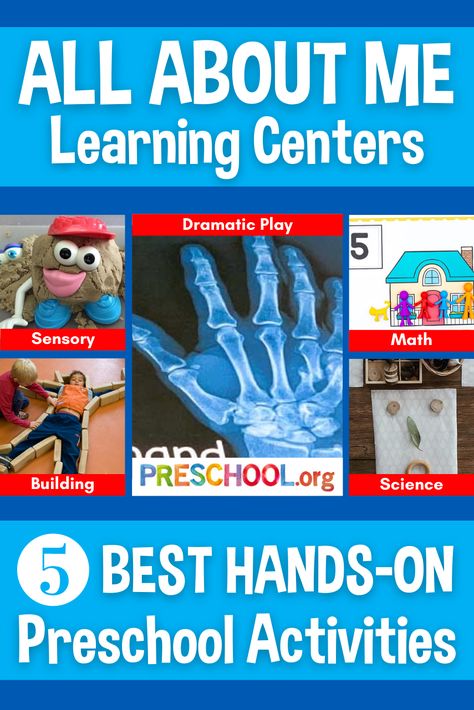 All About Me Science, All About Me Art Preschool, All About Me Activities For Preschoolers, Preschool September, Science Learning Centers, All About Me Preschool Theme, Dramatic Play Activities, Me Preschool Theme, Daycare School