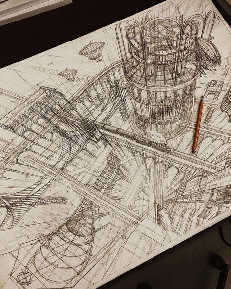 Sketchbook Architecture, Seni Pastel, Architecture Drawing Sketchbooks, Building Sketch, Architecture Sketchbook, Architecture Design Sketch, Kunst Inspiration, Perspective Art, Architecture Drawing Art