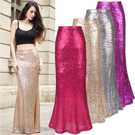 Golden Sequined Maxi Fishtail Skirt ($41) ❤ liked on Polyvore featuring skirts, pink maxi skirt, fish tail skirt, pink sequin skirt, long sequin maxi skirt and long sequin skirt Sequin Skirt Long, Sequin Skirts, Ladies Skirts, Maxi Sequin Skirt, Prom Skirt, Cocktail Skirts, Pink Maxi Skirt, Bridesmaid Skirts, Wedding Skirt