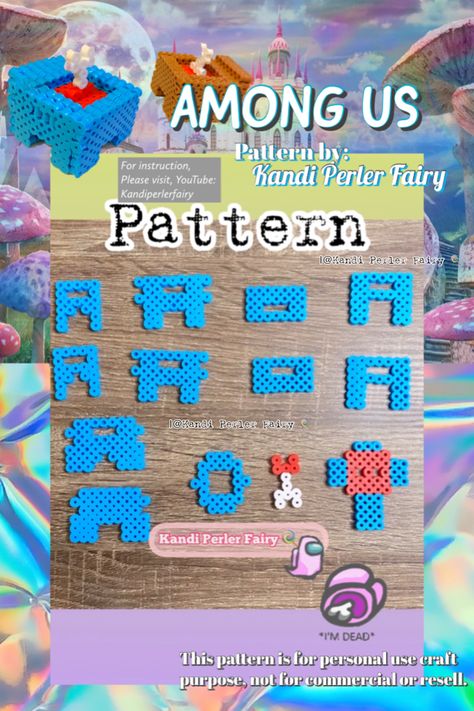 Learn how to build 3D Among us dead version with perler beads! Super Easy! Standing Perler Bead Patterns, Hama Beads 3d, Perler Projects, Easy Perler Bead Patterns, Mini Project, Bead Inspiration, Perler Ideas, Easy Perler Beads Ideas, 3d Perler Bead