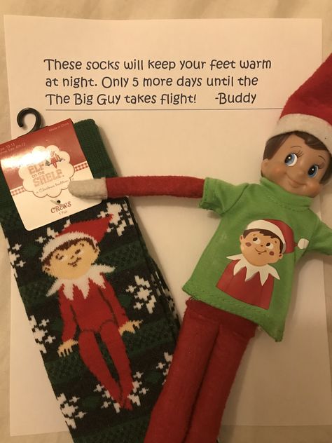 Elf On The Shelf Ideas With Socks, Elf On The Shelf Socks, Elf On The Shelf Leaving Ideas, Poems Cute, Elf 2023, Elf Ideas Easy, Elf Games, Awesome Elf On The Shelf Ideas, Elf Fun