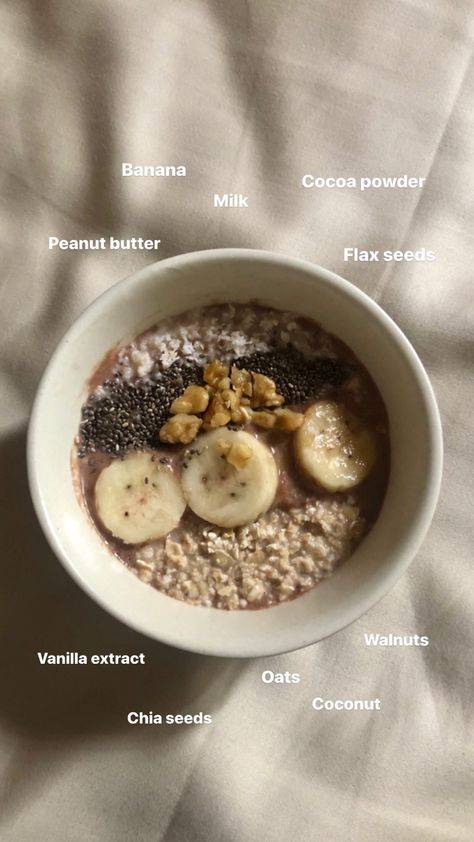 Chia Seed Recipes Breakfast Easy, Chia Seeds And Oats, Chia Seeds Oatmeal, Oatmeal With Cocoa Powder, Breakfast Ideas With Chia Seeds, Oats And Chia Seeds Breakfast, Oats Aesthetics, Chia Seed Recipes Breakfast, Oatmeal With Chia Seeds