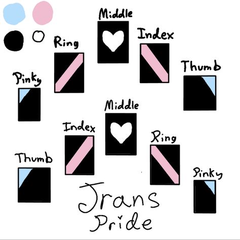 trans pride nails with a little design for spice, pretty subtle too. love to all my fellow trans friendsies <3 Trans Pride Nails Designs, Trans Nail Art, Trans Flag Nails, Trans Nails Designs, Trans Crafts, Trans Pride Nails, Trans Nails, Subtle Pride Nails, Trans Tattoo